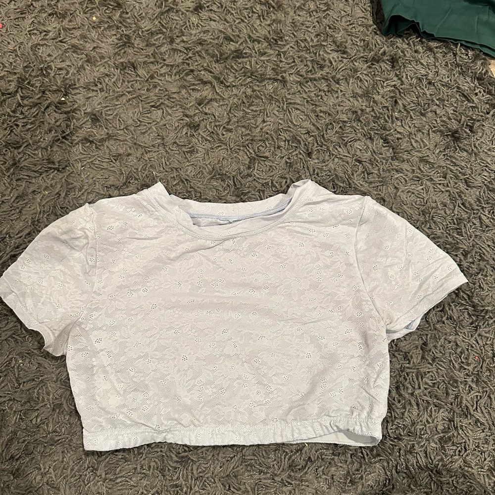 Baby blue Lace Crop Top